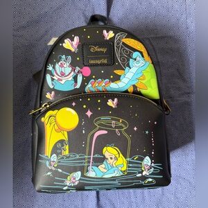 Loungefly Disney Alice in Wonderland Glow-in-the-Dark Mini Backpack -NWT